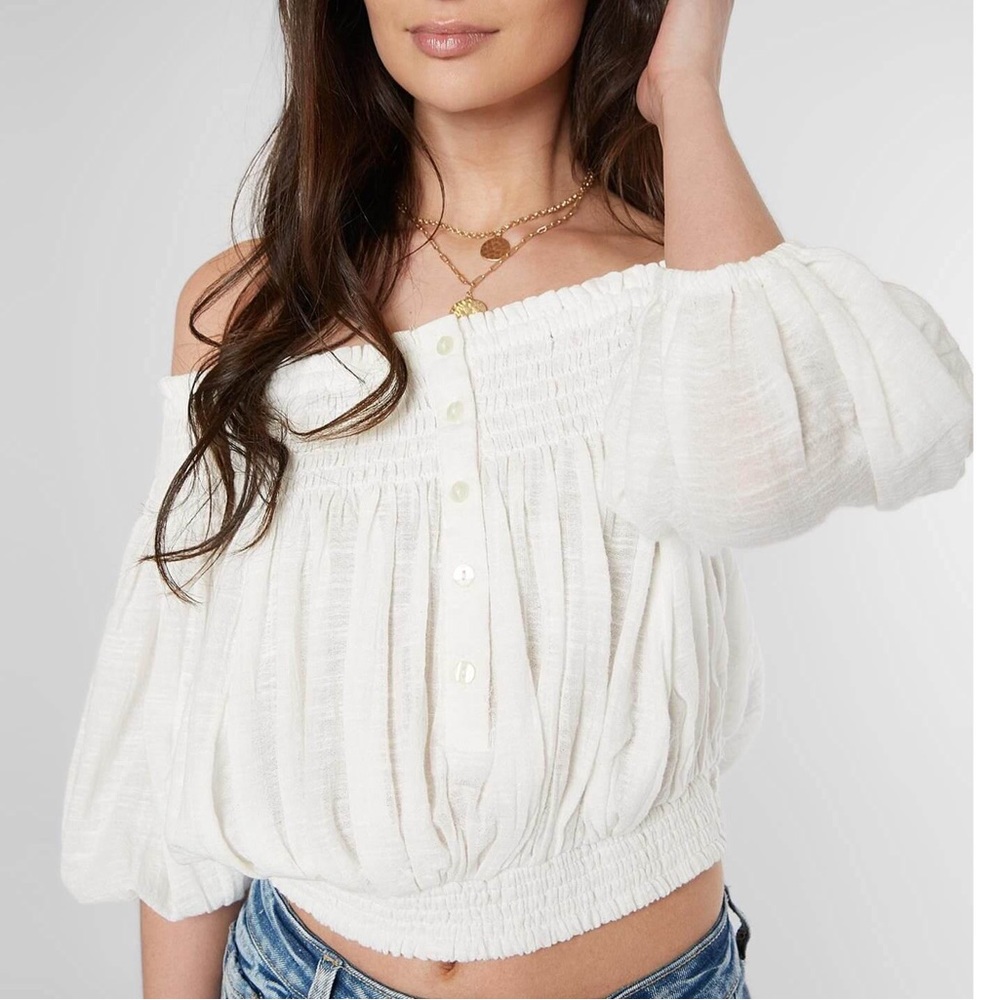Free People size medium Dancing Til Dawn Ruffle off the shoulder top